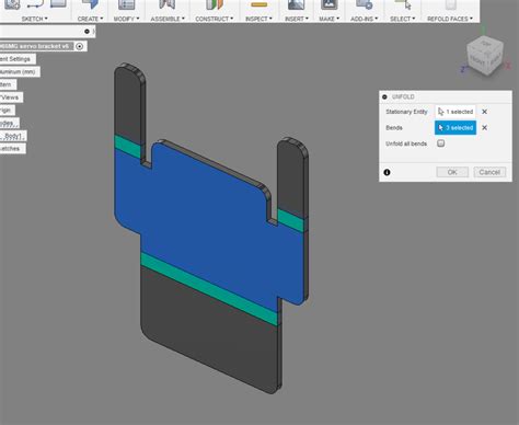 creating sheet metal parts in fusion 360|fusion 360 unfold sheet metal.